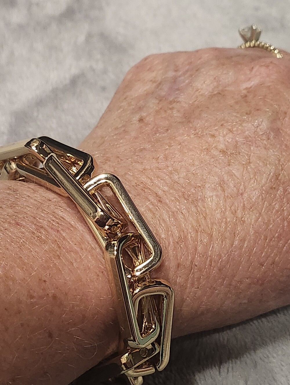 Gold Rectangular Link Bracelet